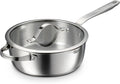 Tramontina Tempo Tri-Ply Base Stainless Steel 3.5-Quart Saute Pan with Glass Lid Induction-Ready Cooking Pan Oven-Safe Dishwasher-Safe