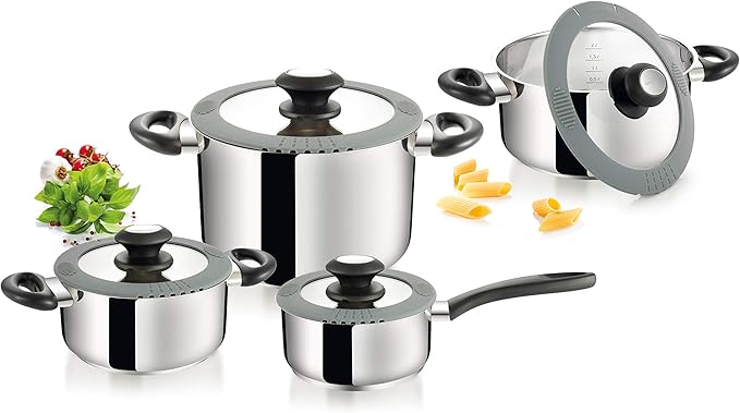 Tescoma Cookware Set 8 Pcs Smartcover Stainless Steel