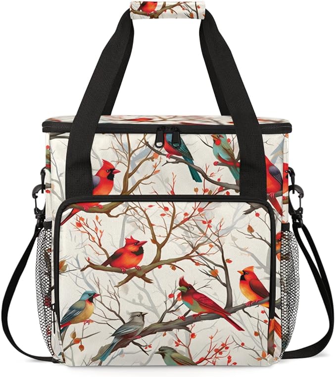 Cardinal Bird Coffee Maker Carrying Bag Portable Travel Storage Tote Bag Compatible with K-Mini or K-Mini Plus Single Serve Coffee Brewer Carrying Case with Multiple Pockets &amp Shoulder Strap
