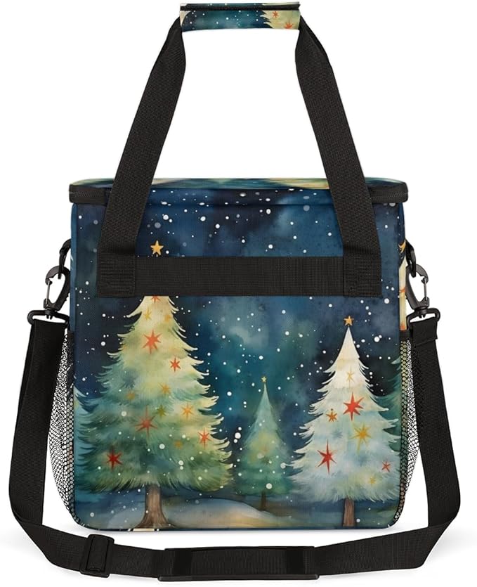 Graffiti Christmas Tree Coffee Maker Carrying Bag Travel Storage Bag Compatible with K-Mini or K-Mini Plus Single Serve Coffee Brewer Carrying Case with Multiple Pockets &amp Shoulder Strap