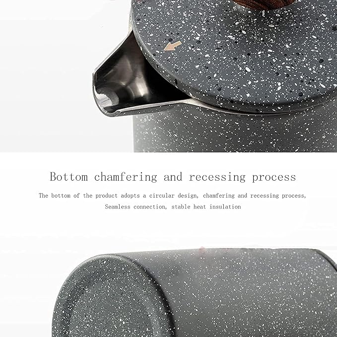 French Press Coffee Maker- Insulated Stainless Steel Manual Coffee Makers For Home Camping w/Travel Canister- Presses 4 Cup Serving- Large Gray