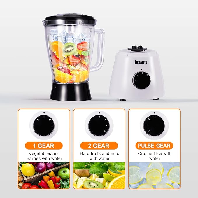 Blender for Smoothies Small Blender with 500W Motor for Milkshake Desserts Nut Butter Cocktails Sauces (White)
