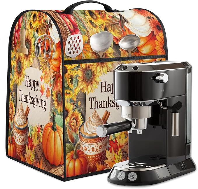 cfpolar Kitchen Aid Mixer Cover Compatible with 6-8 Quarts Thanksgiving Pumpkin Apples Stand Mixer Cover Kitchen Aid Mixers Accessories Appliance Organizer Bag Dust Covers with Zipper Pocket