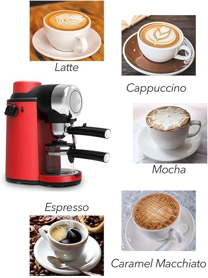 Mini Semi-Automatic Coffee Machine with Milk Frother - Perfect for Espresso and Cappuccino Brewing