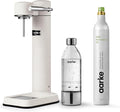 Aarke Carbonator lll with CO2 Cylinder Sparkling &amp Carbonation Water Machine Stainless Steel with PET BPA-Free Reusable Bottle Volume 1L/34 fl oz (Matte White)