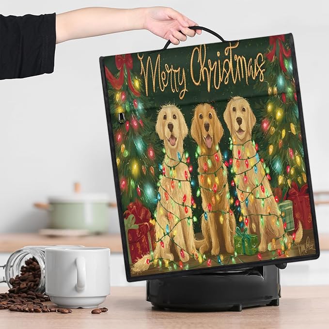 cfpolar Kitchen Aid Mixer Cover Compatible with 6-8 Quarts Christmas Xmas Dogs Stand Mixer Cover Kitchen Aid Mixers Accessories Appliance Organizer Bag Dust Covers with Zipper Pocket
