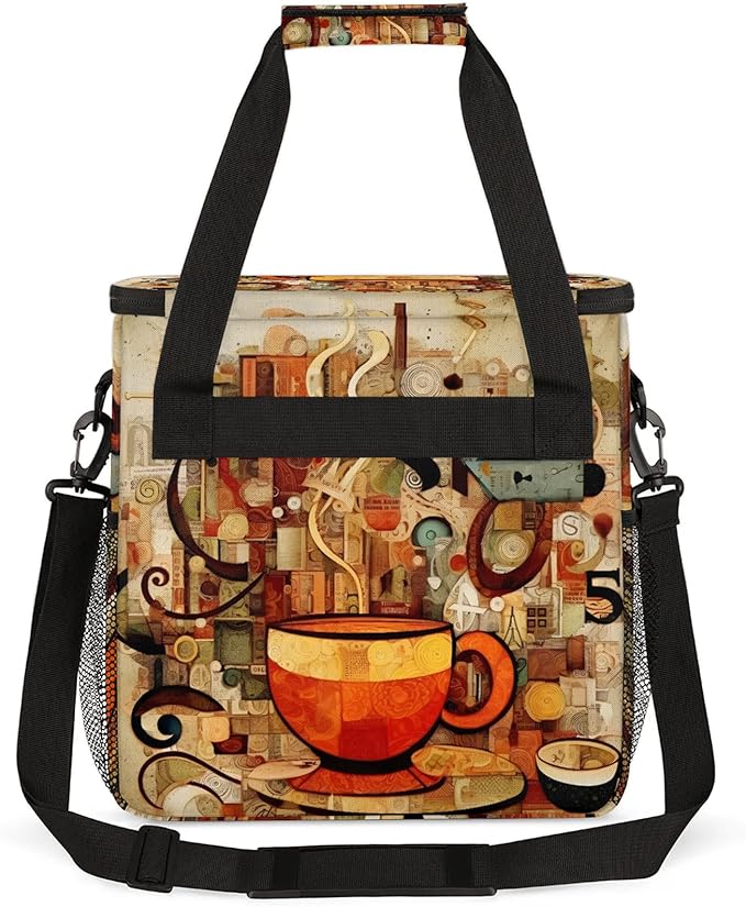 Coffee Maker Travel Bag Compatible with Keurig K-Mini or K-Mini Plus Single Serve Coffee Brewer Carrying Case with Multiple Pockets for K-Cup Pods Storage Bag With Shoulder Strap(Bag Only)