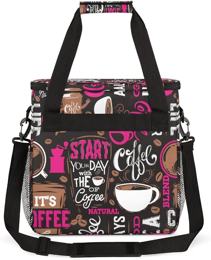cfpolar Coffee Maker Storage Bag Waterproof Travel Carrying Storage Tote Bag Organizer Case Compatible with K-Mini or K-Mini Plus And Suitable for Other Accessories With Pockets for K-Cup Pods