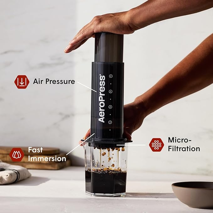 AeroPress Original XL Coffee Press All-in-One Large French Press Pour-Over &amp Espresso Style Manual Brewer 2 Min Brew for Less Bitterness More Flavor Portable Coffee Maker Travel &amp Campin