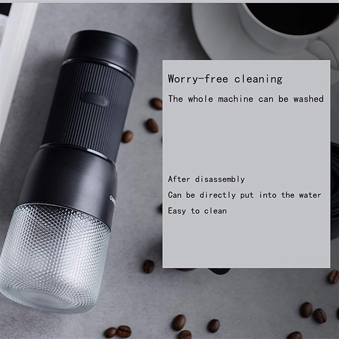 Hand Press Capsule Coffee Machine - Portable Mini Espresso Maker for Home &amp Office Semi Automatic Brewing (Black)