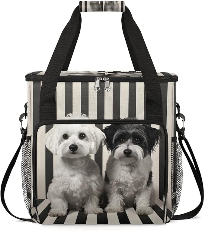 Stripes Dog Coffee Maker Carrying Bag for Keurig K-Mini or K-Mini Plus Storage Portable Coffee Maker Travel Bag