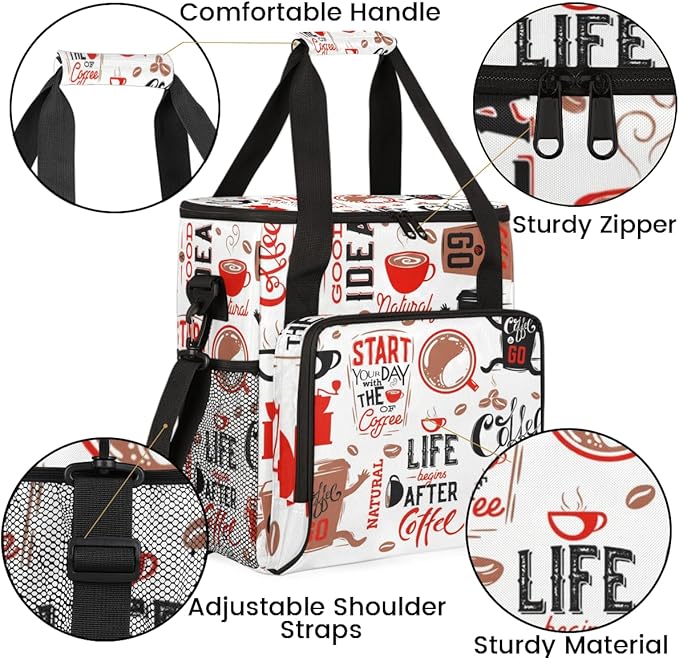 Coffee Maker Carrying Bag Compatible with K-Mini or K-Mini Plus Single Serve Coffee Brewer Portable Storage Bag with Pockets Storage Tote Case With Shoulder Strap