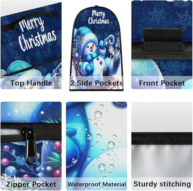 cfpolar Kitchen Aid Mixer Cover Compatible with 6-8 Quarts Christmas Snowman Candy Cane Stand Mixer Cover Kitchen Aid Mixers Accessories Appliance Organizer Bag Dust Covers with Zipper Pocket