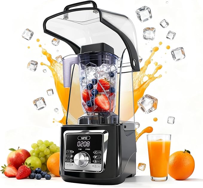 VONCI 2200W Commercial Blender With Sound Enclosure 85OZ Large Capacity Quiet Blender For Smoothies Heavy Duty Industrial Blenders For Restaurant Perfect For Kitchen Ice Crush Milk Shake Fruits