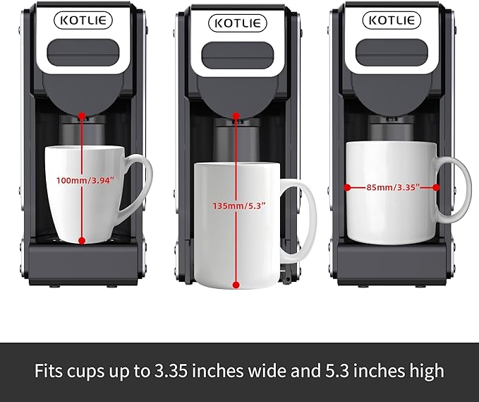 KOTLIE 4-in-1 Espresso Capsule Coffee Machine Single Serve Coffee Maker for K*cup/Nes/DG/Ground Coffee 19Bar 1LST-550(silver)