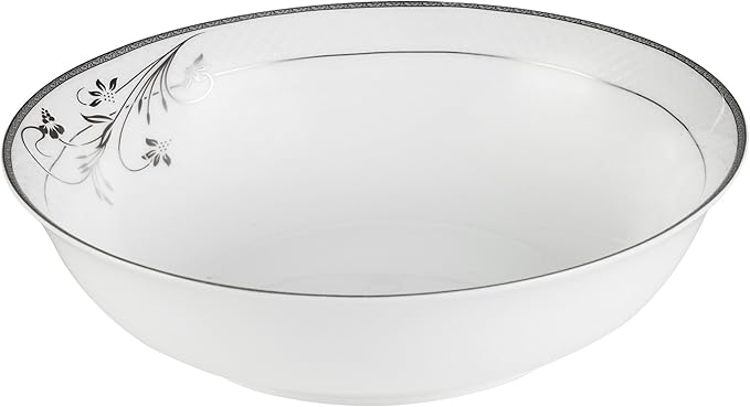 Lorenzo 57 Piece Elegant Bone China Service for 8 Viola Dinnerware Sets Silver