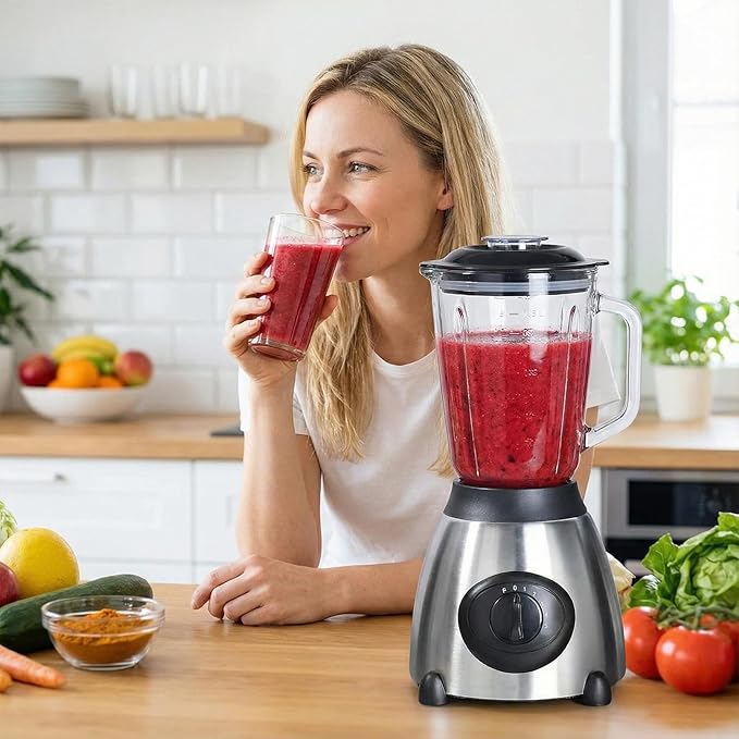 Blender Machine Food Processor Maker Kitchen Mixing Appliance for ABS Material Electric Food Blender with Multi Speed Control Home Cooking Accessory for Family Students Kitchen