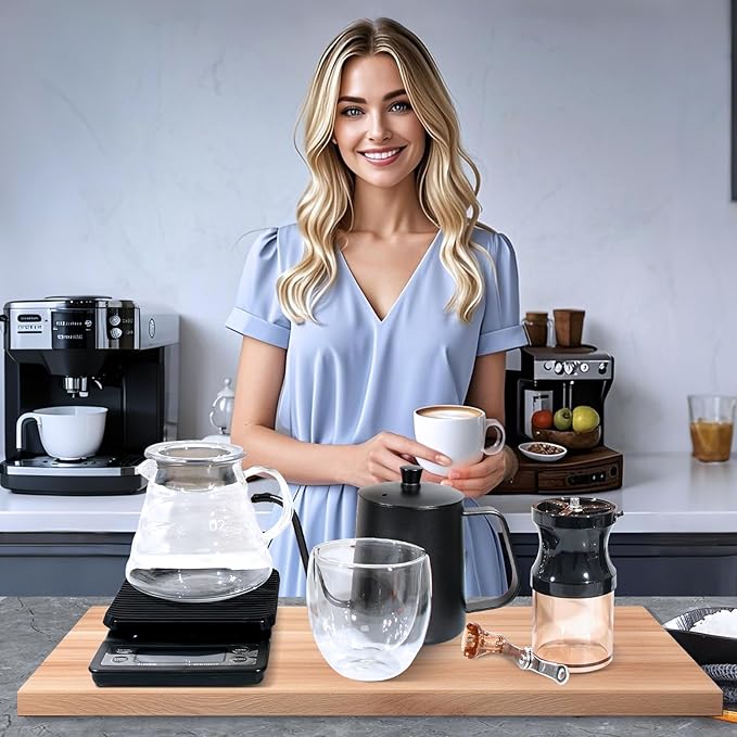 Pour Over Coffee Maker Set All in One Portable Coffee Maker Ideal for Home Brewing and Travel Coffee Lover Gift