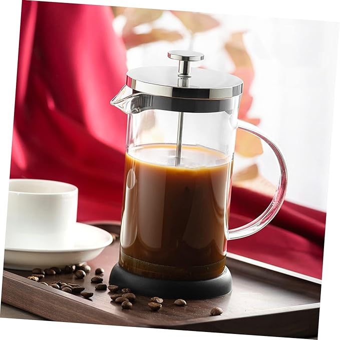 Household Coffee Press Sturdy Manual Coffee Pot with Glass Teapot Coffee Maker for Home Brewing and Milk Frothing Housewarming present