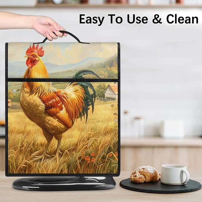 cfpolar Kitchen Aid Mixer Cover Compatible with 6-8 Quarts Rooster Farmhouse Animal Stand Mixer Cover Kitchen Aid Mixers Accessories Appliance Organizer Bag Dust Covers with Zipper Pocket