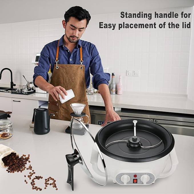 Upgrade Coffee Roaster Machine for Home Use 110V Household Electric Coffee Bean Roaster with Timer 0-240℃ Temperature Adjust