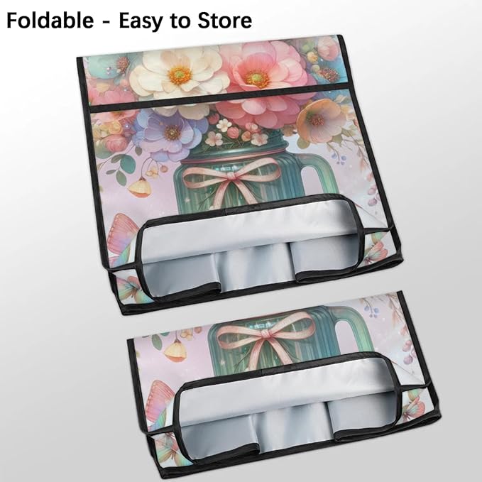cfpolar Kitchen Aid Mixer Cover Compatible with 6-8 Quarts Butterfly Rainbow Flower Stand Mixer Cover Kitchen Aid Mixers Accessories Appliance Organizer Bag Dust Covers with Zipper Pocket