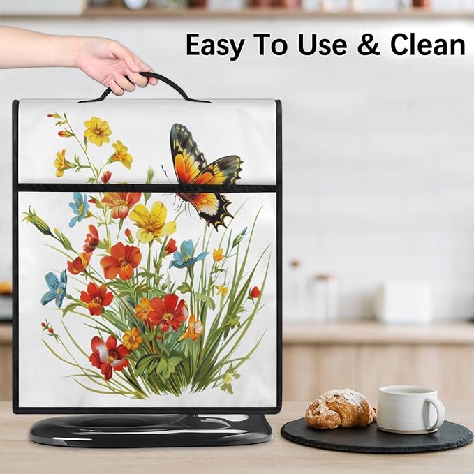 cfpolar Kitchen Aid Mixer Cover Compatible with 6-8 Quarts Flower Butterfly Floral Animal Stand Mixer Cover Kitchen Aid Mixers Accessories Appliance Organizer Bag Dust Covers with Zipper Pocket