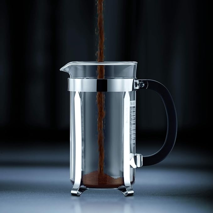 Bodum 34oz Chambord French Press Coffee Maker High-Heat Borosilicate Glass Brushed Stainless Steel – Made in Portugal