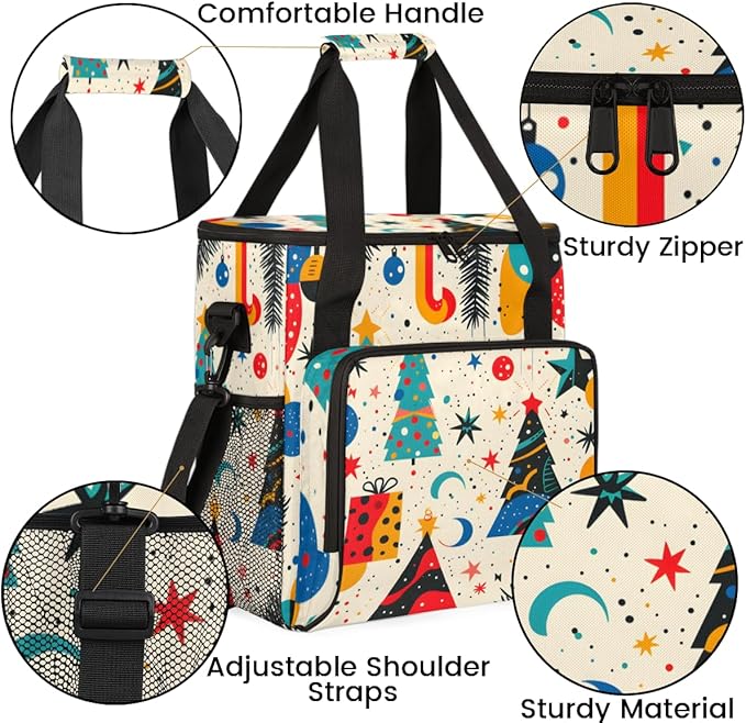 Abstract Tree Coffee Maker Carrying Bag Glitter Tree Travel Storage Bag Compatible with K-Mini or K-Mini Plus Single Serve Coffee Brewer Carrying Case with Multiple Pockets &amp Shoulder Strap