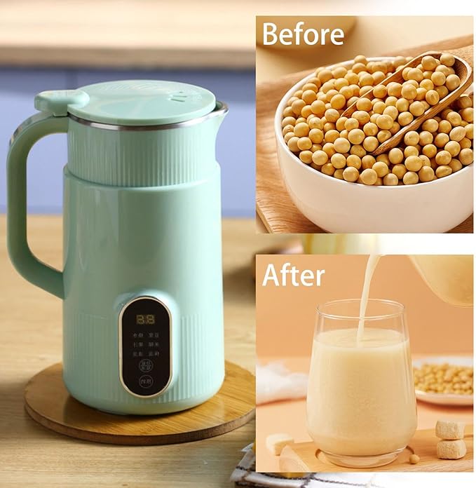 Automatic Nut Milk Maker Soya Milk Maker Milk Maker With Delayed Start Heating Self-Cleaning Oven Function Milk Dispenser for Homemade Milk Oatmeal Soya Milk. (1 pc)
