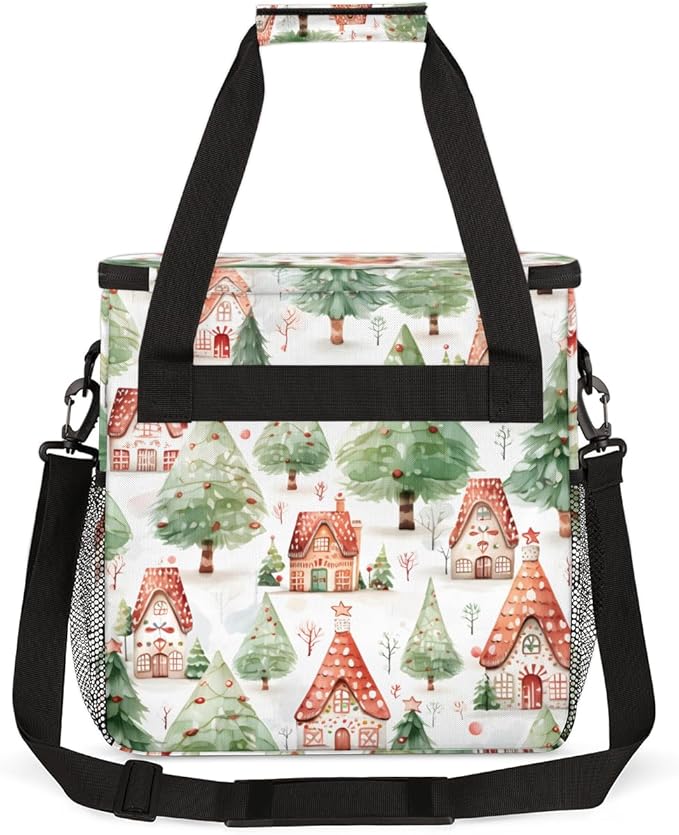 Xmas Tree Coffee Maker Carrying Bag Mystical Tree Travel Storage Bag Compatible with K-Mini or K-Mini Plus Single Serve Coffee Brewer Carrying Case with Multiple Pockets &amp Shoulder Strap