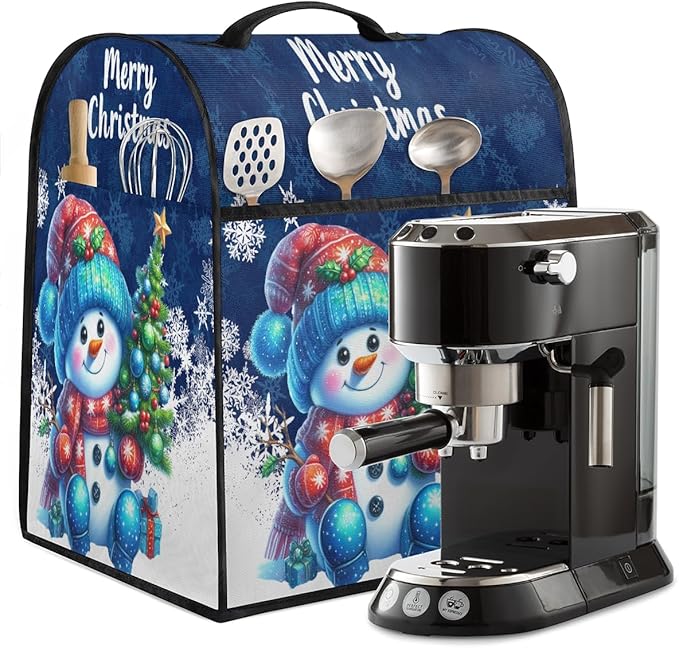 Kitchen Aid Mixer Cover Christmas Tree Snowman Hat Stand Mixer Cover Compatible with 6-8 Quarts Stand Mixers Dust Covers with Zipper Pocket Foldable Washable Kitchen Aid Organizer Bag