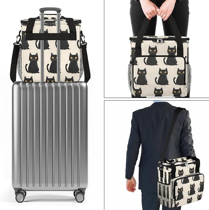 Cool Black Cats Coffee Maker Travel Bag for K-Mini or K-Mini Plus Single Serve Coffee Brewer Portable Storage Tote Case for Tarvel