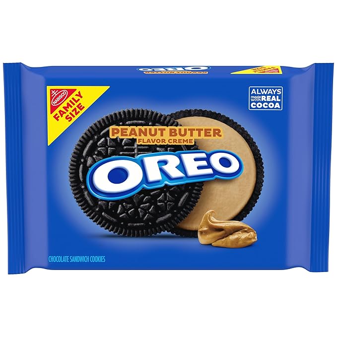 OREO Peanut Butter Creme Chocolate Sandwich Cookies Family Size 17 oz