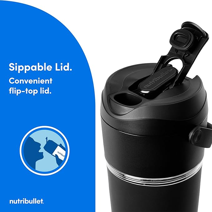 nutribullet Flip Portable Blender with Tritan Cup Cordless Black NBPB10350