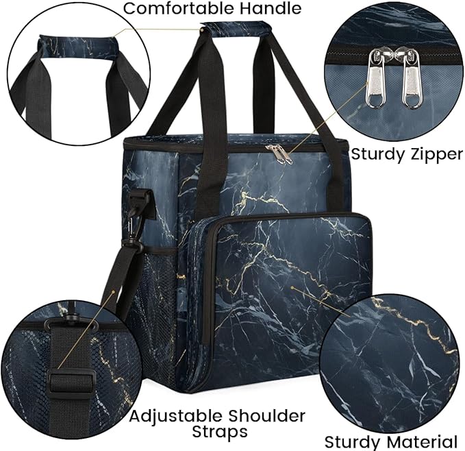 Marble Black Coffee Maker Travel Bag for K-Mini or K-Mini Plus Single Serve Coffee Brewer Portable Storage Tote Case for Tarvel