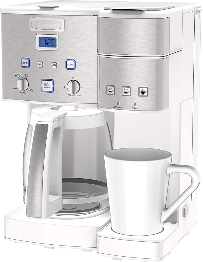 Cuisinart SS-15W Maker Coffee Center 12-Cup Coffeemaker and Single-Serve Brewer White Stainless Steel