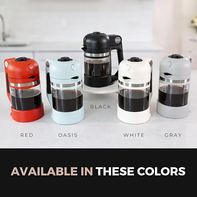 VINCI Micro Café Smallest Single-Serve Glass Coffee Brewer | Compatible with K-Cups Pods &amp Ground Coffee | Enclosed &amp Circle Flow Brewing for Hotter Richer Flavor | Brews 4oz to 20oz (Black)