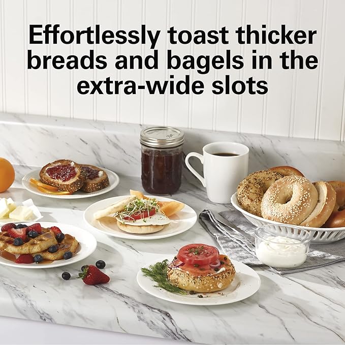 Hamilton Beach 58175 Quiet Blender for Shakes and Smoothies Puree &amp 2 Slice Extra Wide Slot Toaster with Bagel &amp Defrost Settings