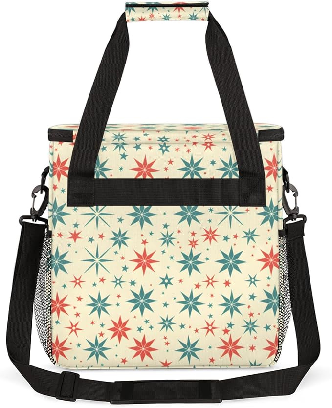 Christmas Snowflakes Coffee Maker Carrying Bag Cartoon Snowflakes Travel Storage Bag Compatible with K-Mini or K-Mini Plus Single Serve Coffee Brewer Carrying Case with Pockets &amp Shoulder Strap