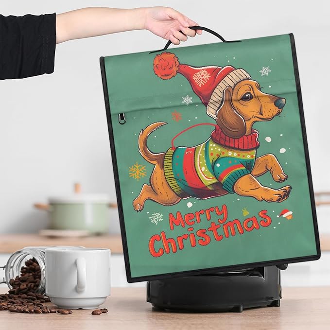 cfpolar Kitchen Aid Mixer Cover Compatible with 6-8 Quarts Christmas Hat Cute Dog Stand Mixer Cover Kitchen Aid Mixers Accessories Appliance Organizer Bag Dust Covers with Zipper Pocket