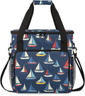 Ocean Sailboat Travel Coffee Maker Carrying Bag Large Organizer Storage Tote Bag Insulated Reusable Cooler Grocery Bags