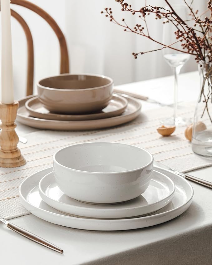 Famiware Milkyway Dinnerware Sets 24 Piece Dish Set Plates and Bowls Sets for 8 Multi-color
