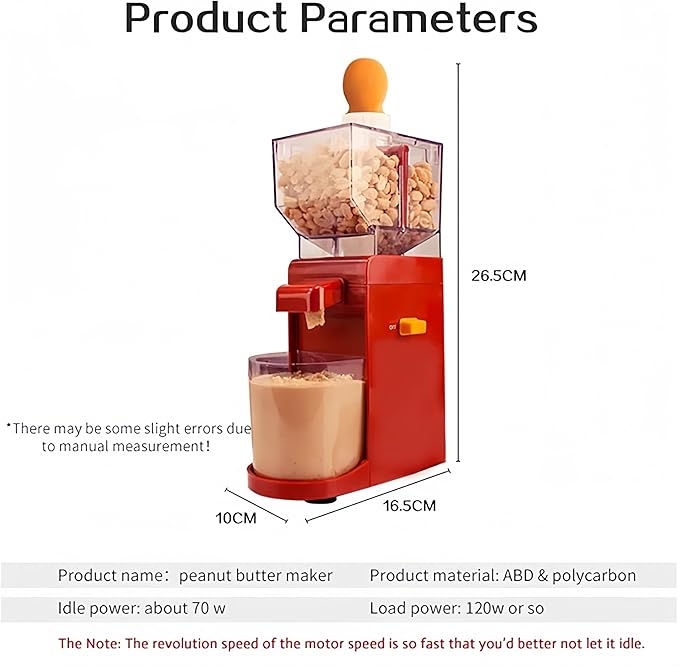 Peanut Butter Maker Nut Butter Machine 2025 New Electric Nut Butter Maker Machine Electric Sesame Sauce Nut Grinder with Non-Slip Base Entry Easy Install Easy to UseGrinder