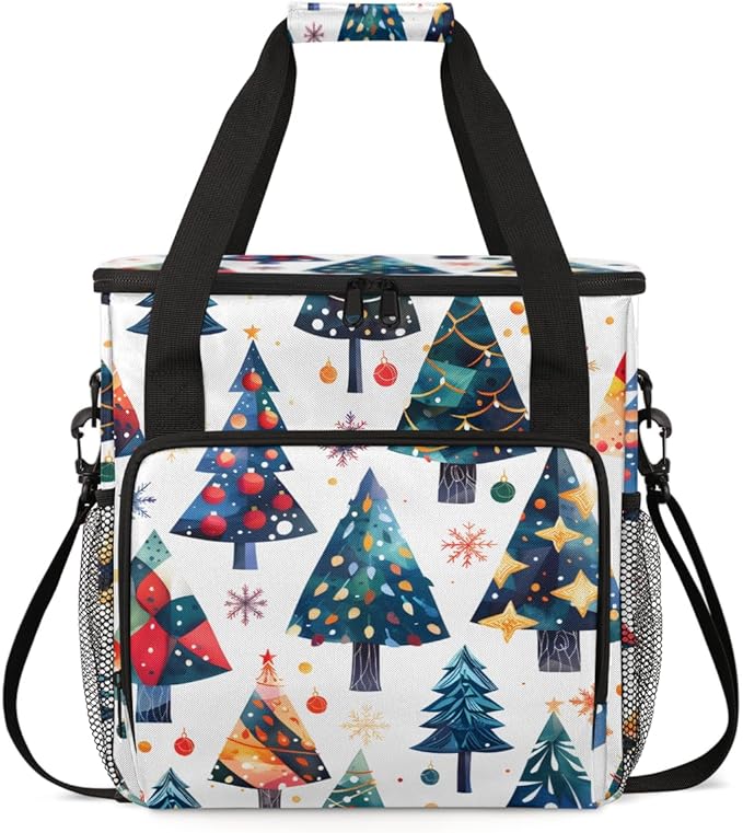 Cartoon Tree Coffee Maker Carrying Bag Oil Painting Tree Travel Storage Bag Compatible with K-Mini or K-Mini Plus Single Serve Coffee Brewer Carrying Case with Multiple Pockets &amp Shoulder Strap