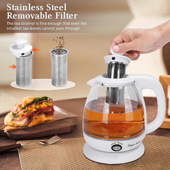 Aigostar Retro 2 Slice Toaster and Taylor Swoden Electric Kettle with Tea Infuser 1L Small Electric Tea Kettle with Keep Warm