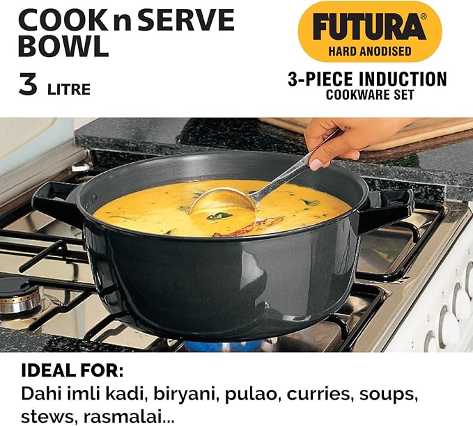 Futura Hard Anodised Induction Compatible Set 3-Pieces