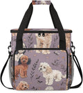 Adorable Dogs Coffee Maker Travel Bag for Keurig K-Mini/K-Mini Plus Insulated Waterproof Tote with Pockets for K-Cup Portable Single-Serve Brewer Case