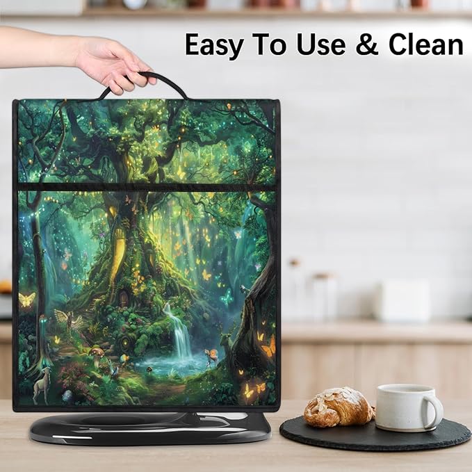 cfpolar Kitchen Aid Mixer Cover Compatible with 6-8 Quarts Tree Of Life Butterfly Green Stand Mixer Cover Kitchen Aid Mixers Accessories Appliance Organizer Bag Dust Covers with Zipper Pocket