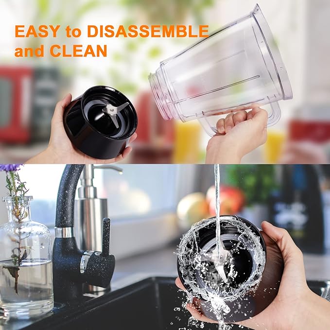 Blender for Smoothies Small Blender with 500W Motor for Milkshake Desserts Nut Butter Cocktails Sauces (White)